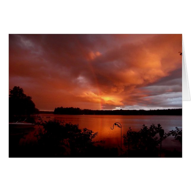 Cartão Sunset Rainbow, No Lago (Frente Horizontal)