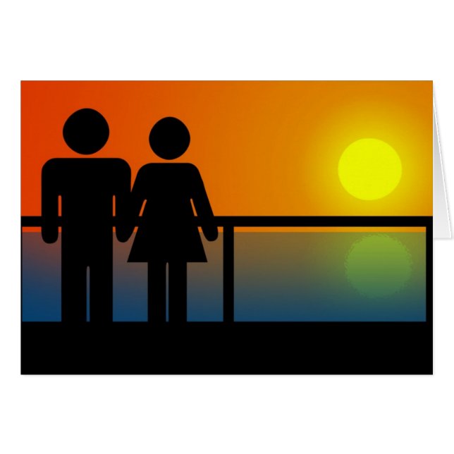 Cartão Sunset Romântico (Frente Horizontal)