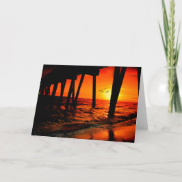 Cartão Sunset sob o Pier