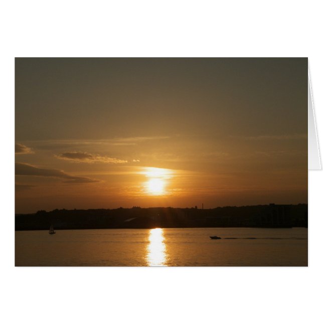 Cartão Sunset sobre Cardiff Bay (Frente Horizontal)