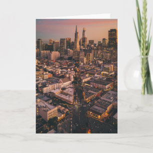 Cartão Sunset Sobre O Distrito Financeiro De São Francisc
