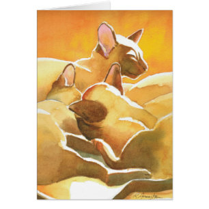 Cartão Sunshine Siamese Cats