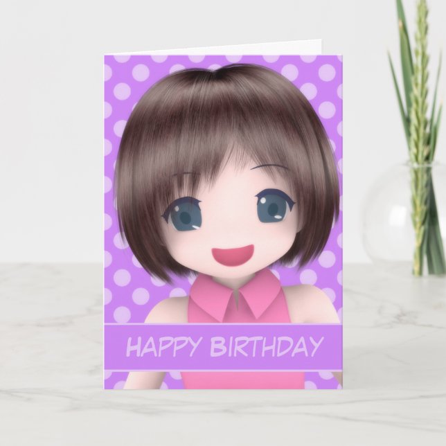 Cartão Super Anime Birthday Card (Frente)