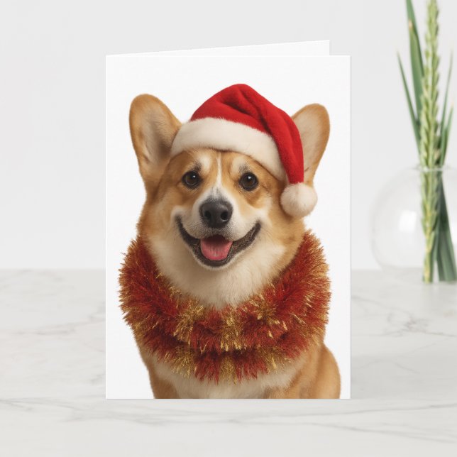 Cartão Super cute Corgi Christmas card (Frente)