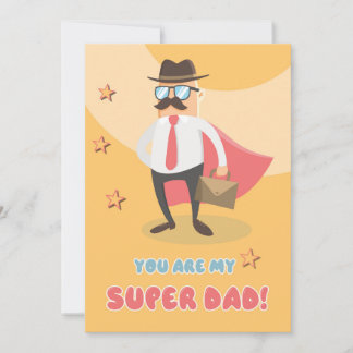 Cartão Super Dad Flat Greeting Card