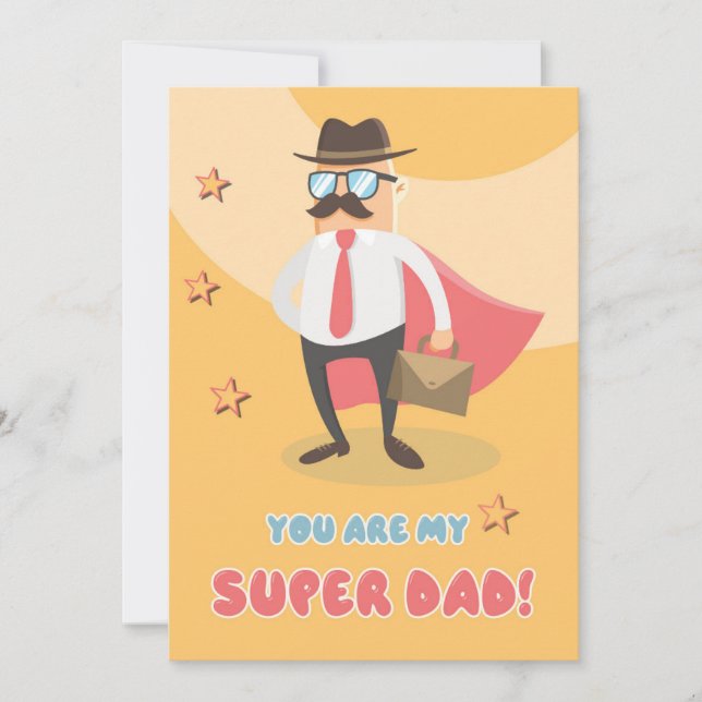 Cartão Super Dad Flat Greeting Card (Frente)