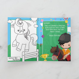 Cartão Super Fun Boys Página de Colorir Equestre de Anive