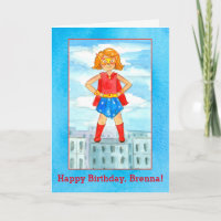 Super Hero Girl Happy Birthday Nome Personalizado