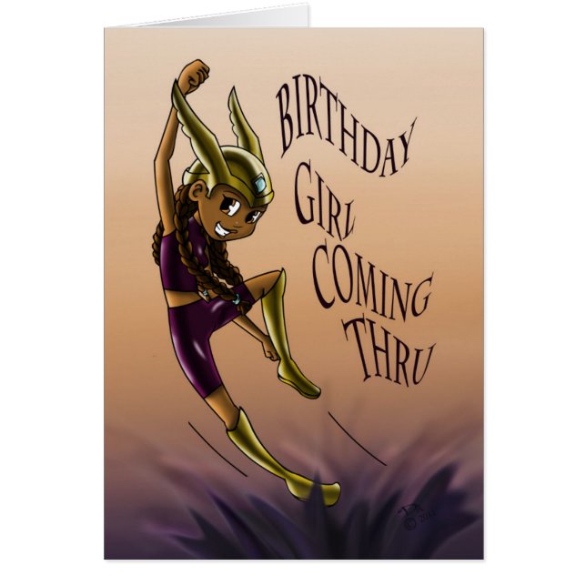 Cartão Super-herói afro-americano (Frente)