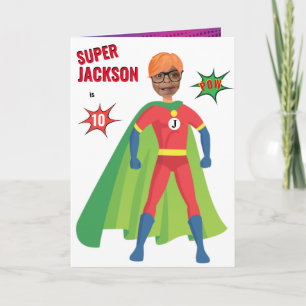 Cartão Super Herói Garoto Aniversário Incrível Present