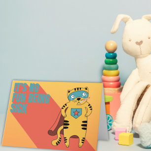 Cartão Super-Herói Não É Divertido Estar Doente Ficar Bem