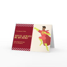 Super Herói Pai Afro-Americano Feliz Dia dos Pais