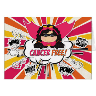 Cartão Super-herói rosa cancer Free Parabéns Rapariga