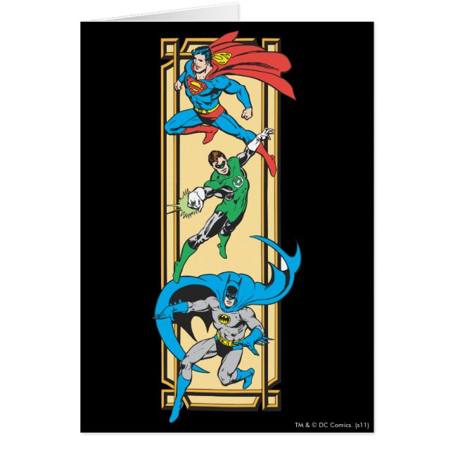 Cartão Super-Heróis Em Ação (Frente)