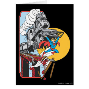Cartão Super-Homem Levanta Comboio
