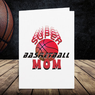 Cartão Super Mãe de Basquete Mãe Esportiva Dia das Mães