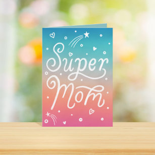 Cartão Super Mãe Stars Cartaz de Dia de as mães de Cartaz