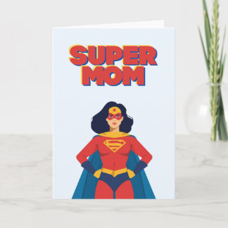 Cartão Super Mom Superhero Mother's Day Greeting Card