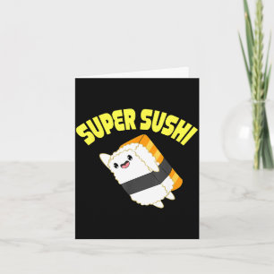 Cartão Super sushi kawaii anime japonês
