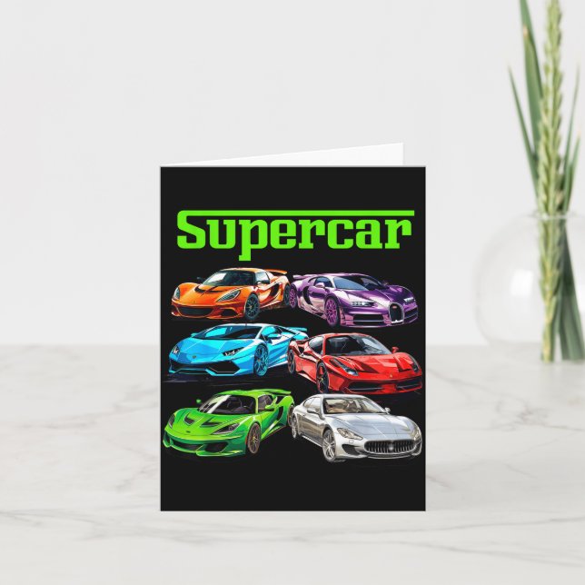 Cartão Supercar Cool Car Guy Srts Racing Fan Graphic Men  (Frente)