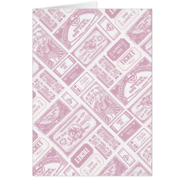 Cartão Supergirl Admite Um Padrão Rosa (Frente)