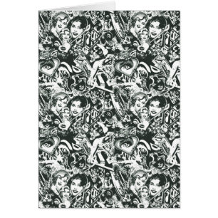 Cartão Supergirl Black and White Collage