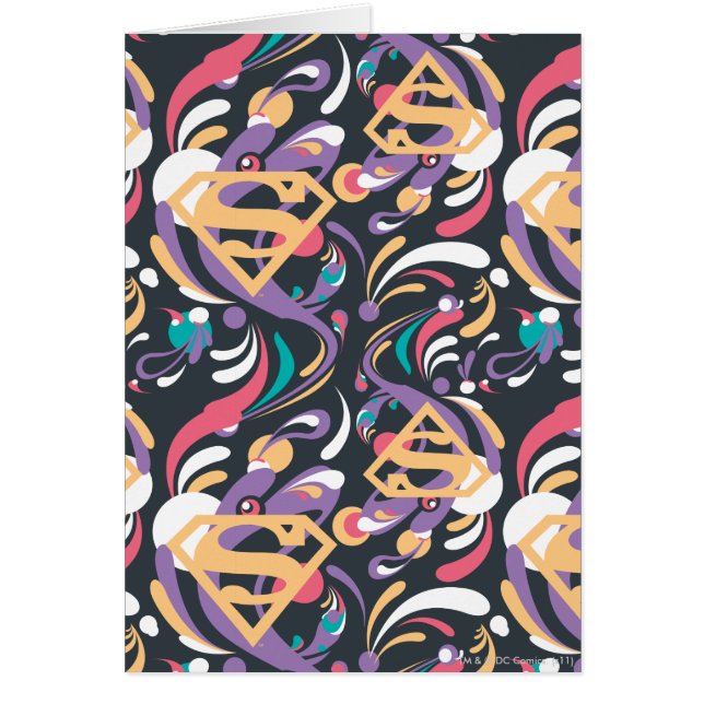 Cartão Supergirl Color Splash Swirls Pattern 8 (Frente)
