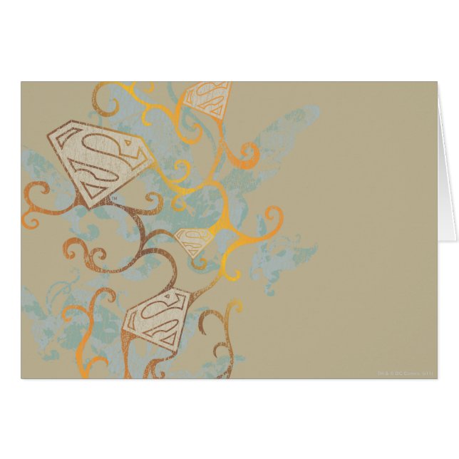 Cartão Supergirl Dourada e Brown (Frente Horizontal)