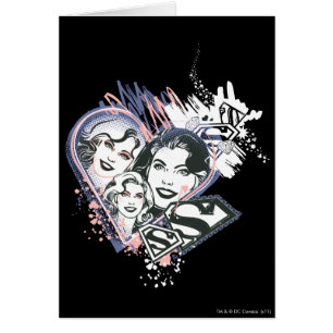 Cartão Supergirl Face Collage