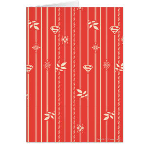 Cartão Supergirl Leaf Pattern Red