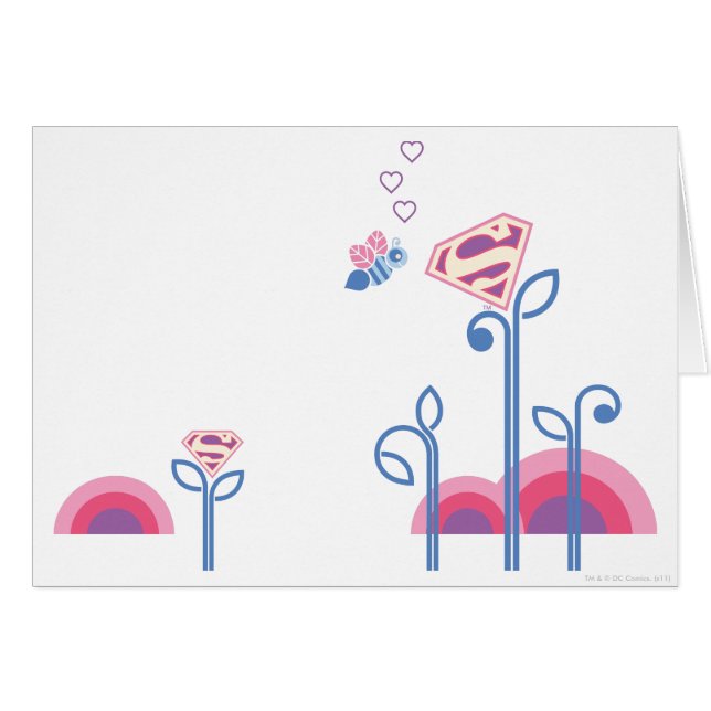 Cartão Supergirl Love Bee (Frente Horizontal)