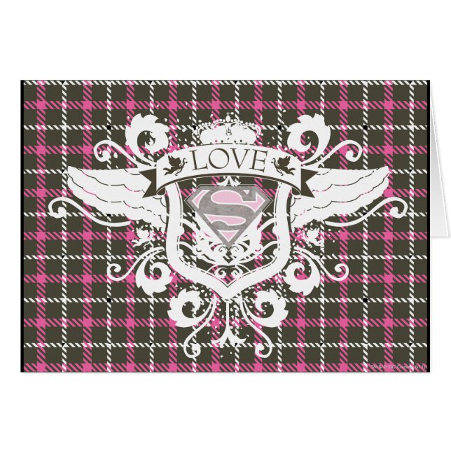 Cartão Supergirl Love Crest (Frente Horizontal)