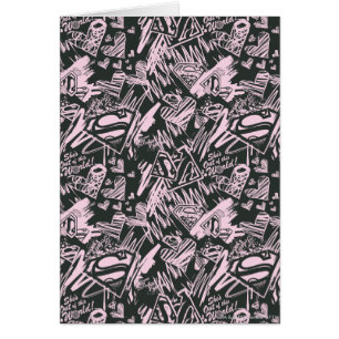 Cartão Supergirl Pink e Black Scribbles