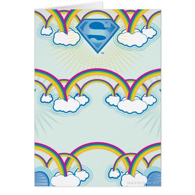 Cartão Supergirl Rainbow Pattern (Frente)