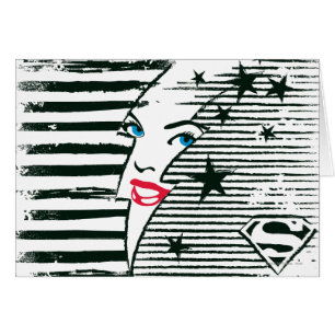 Cartão Supergirl Relâmpago com Rosto