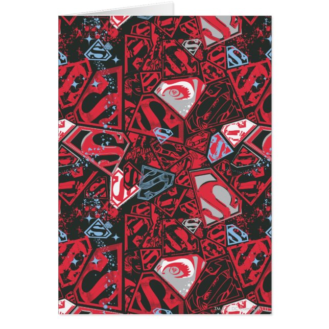 Cartão Supergirl Stary Red Pattern (Frente)