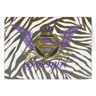 Cartão Supergirl Zebra Print