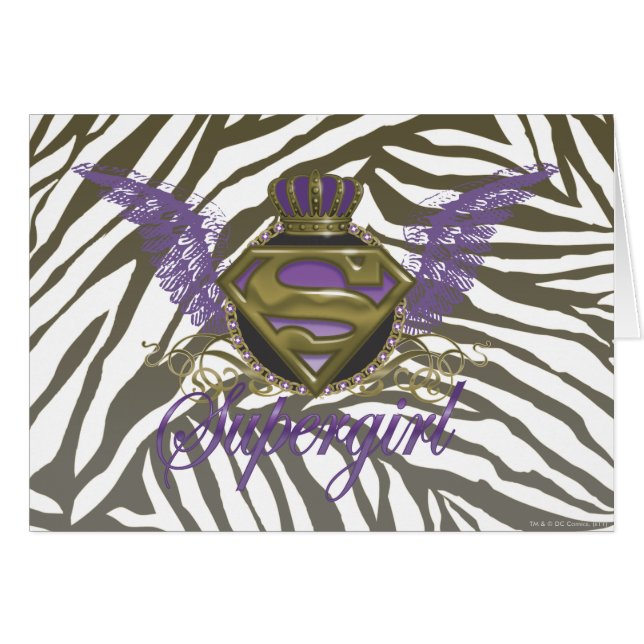 Cartão Supergirl Zebra Print (Frente Horizontal)