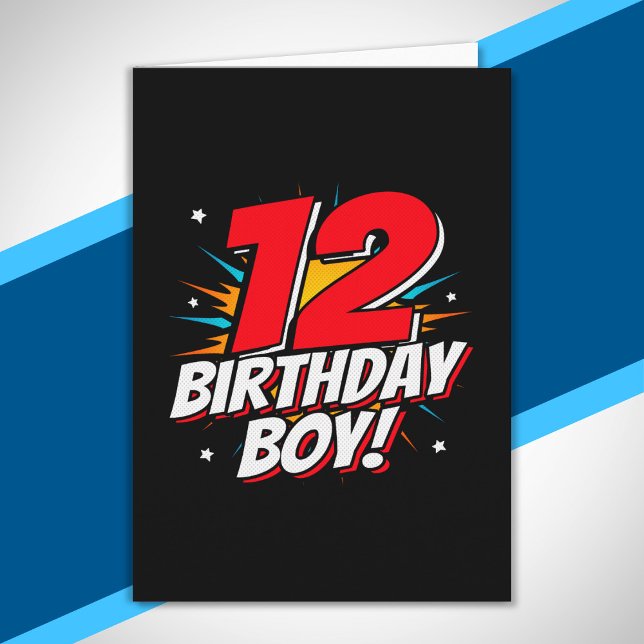Cartão Superhero Birthday - 12 Year Old - 12th Birthday (Criador carregado)