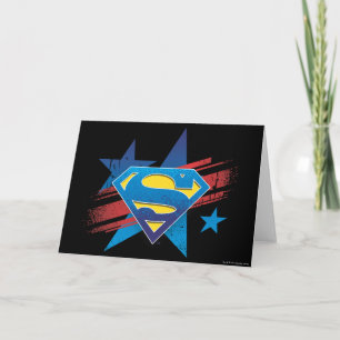 Cartão Superman Estilizado   Logotipo de estrelas e risca