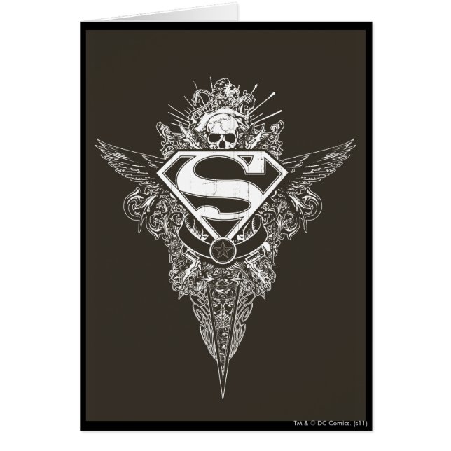 Cartão Superman Estilizado | Logotipo Star e Skull (Frente)