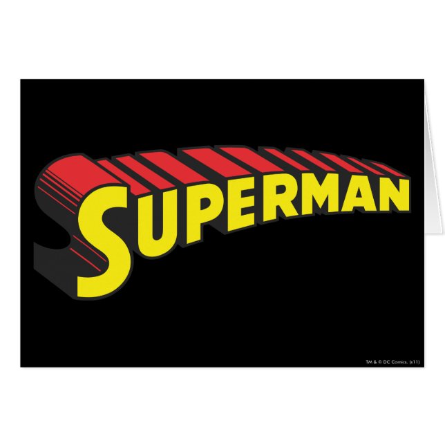 Cartão Superman | Logotipo vermelho amarelo (Frente Horizontal)