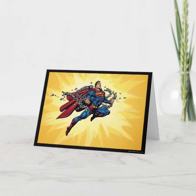 Cartão Superman quebra correntes (Frente)