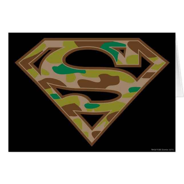 Cartão Superman S-Shield | Logotipo de camuflagem (Frente Horizontal)