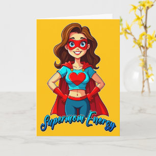Cartão Supermom Energy – Strong Mother Illustration