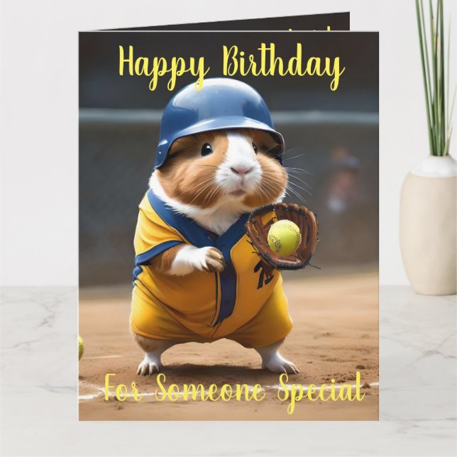 Cartão Superstar do Softball: O Grande Jogo do Porco da G (Frente)