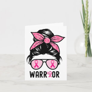 Cartão Suportar Cancer da Mama do Guerreiro Rosa-Rosa-Tro