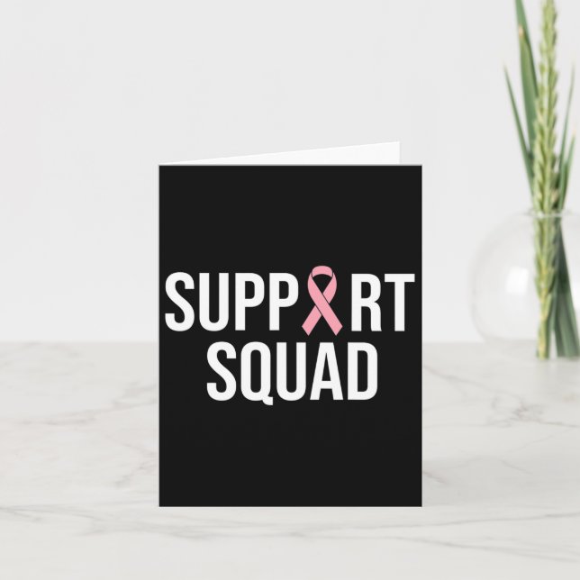 Cartão Suporte a Friso Rosa de Consciência do Cancer da M (Frente)