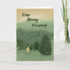 Cartão Suporte à recuperação Paisagem Verde Deer Evergree