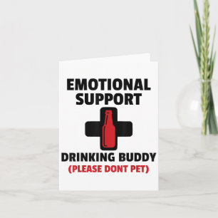 Cartão Suporte Emocional Bebendo Buddy Adult Engraçado Be